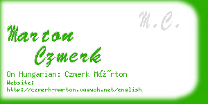 marton czmerk business card